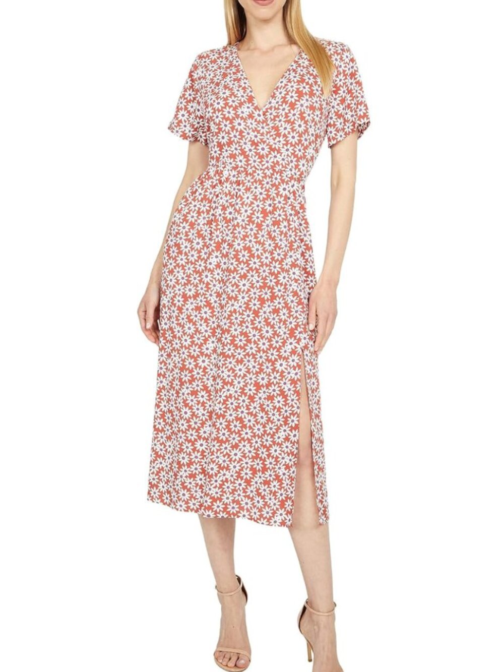 Madewell Clara Midi Wrap Dress Floral Daisy Print Sz S